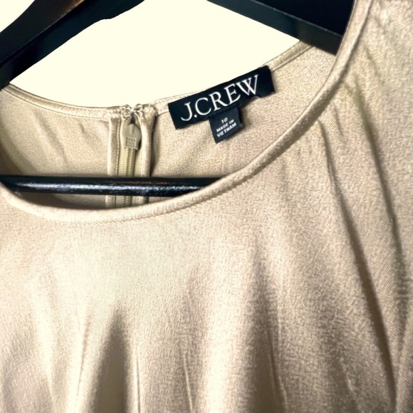 J.Crew High Neck Slip Dress in Luster Crepe in Light Khaki Color Size 10 - Picture 6 of 15